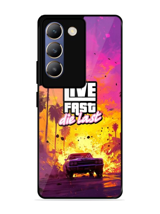 Live Fast Glossy Metal Phone Cover for Vivo T3 (5G)