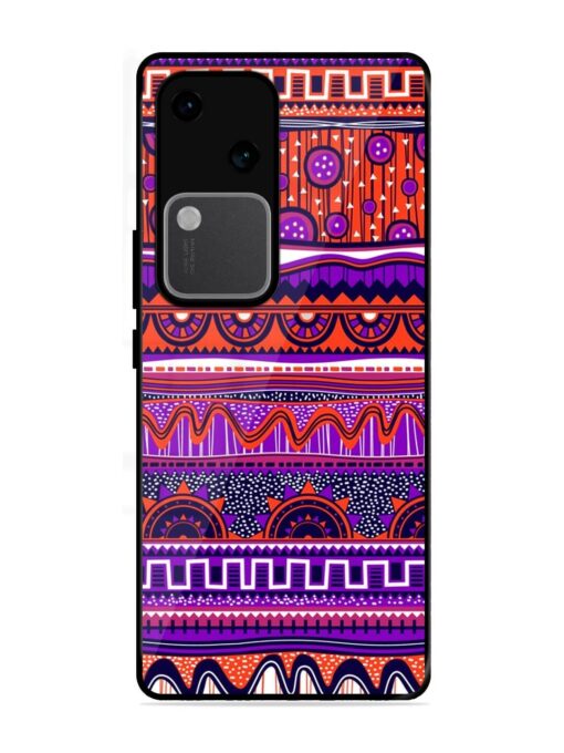 Ethnic Seamless Pattern Glossy Metal TPU Phone Cover for Vivo V30 (5G)