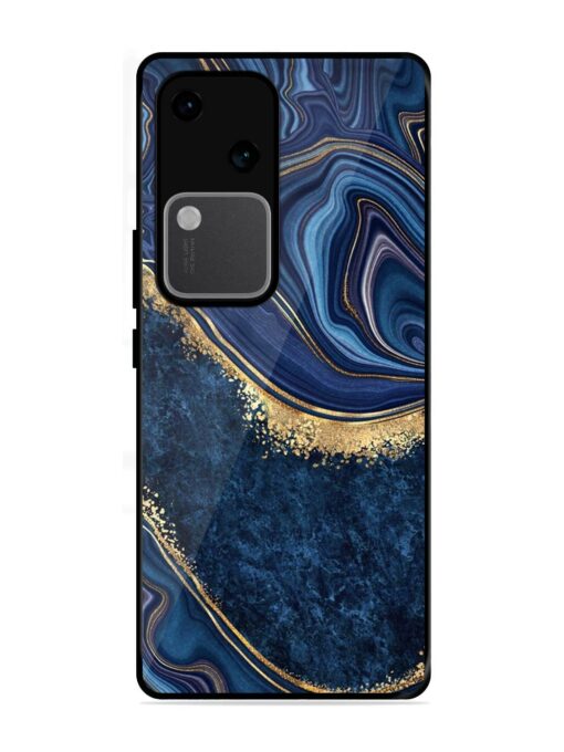 Abstract Background Blue Glossy Metal TPU Phone Cover for Vivo V30 (5G) Zapvi