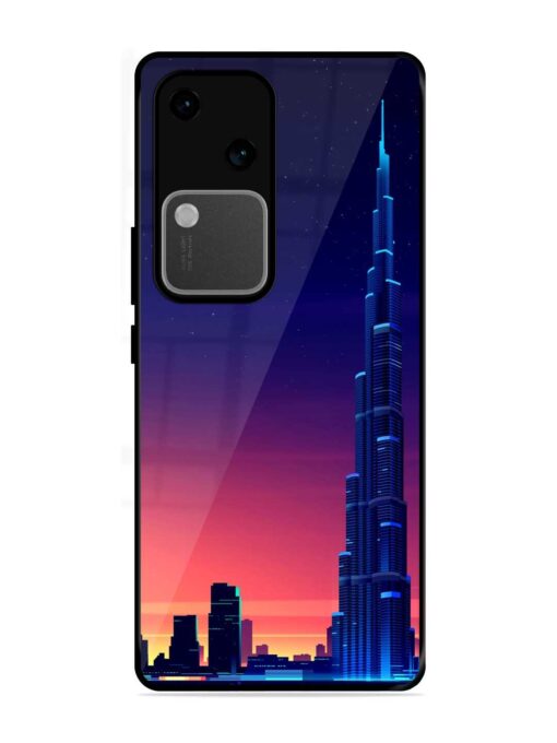 Burj Khalifa Abstract Glossy Metal Phone Cover for Vivo V30 (5G)