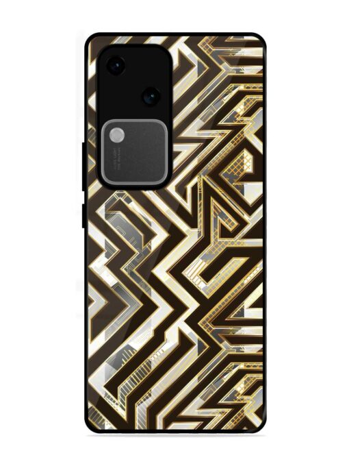 Technology Geometric Seamless Glossy Metal Phone Cover for Vivo V30 (5G) Zapvi