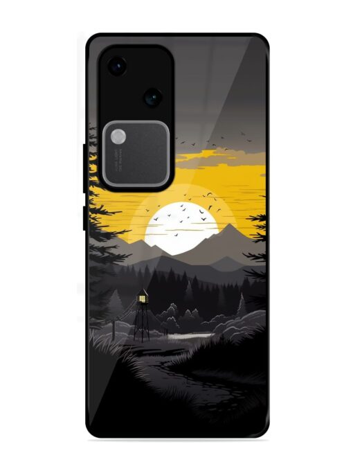 Sunset Vector Glossy Metal Phone Cover for Vivo V30 (5G)