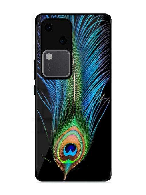 Peacock Feather Glossy Metal TPU Phone Cover for Vivo V30 (5G) Zapvi