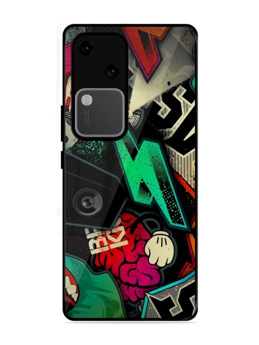 Graffiti Art Glossy Metal Phone Cover for Vivo V30 (5G)