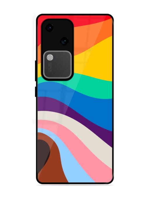 Minimal Pride Art Glossy Metal Phone Cover for Vivo V30 (5G)