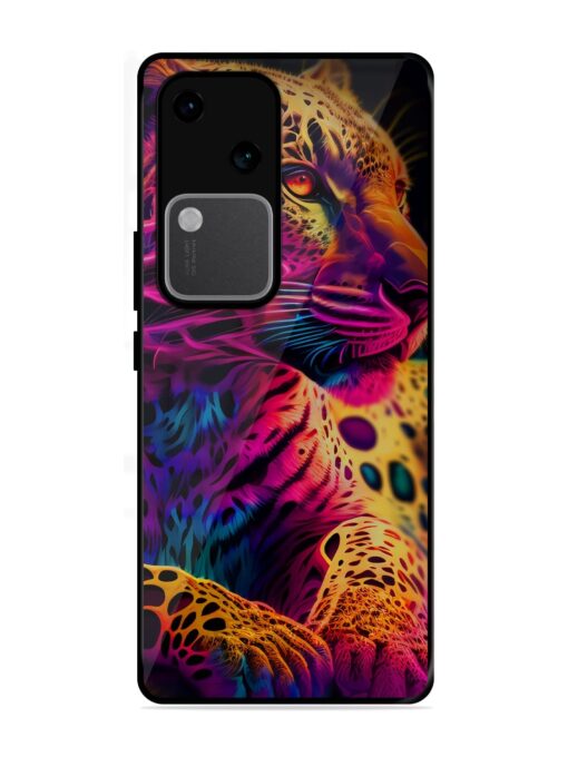 Leopard Art Glossy Metal Phone Cover for Vivo V30 (5G)