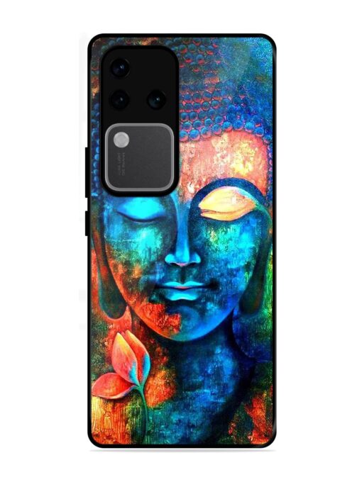 Buddha Painting Glossy Metal Phone Cover for Vivo V30 Pro (5G) Zapvi