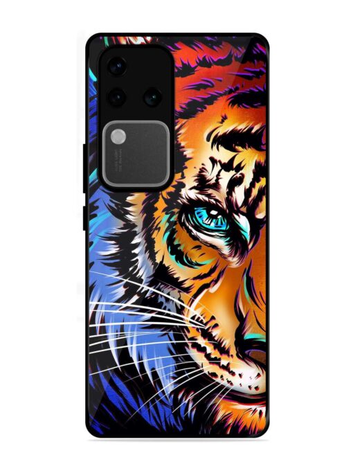 Colorful Lion Art Glossy Metal Phone Cover for Vivo V30 Pro (5G)