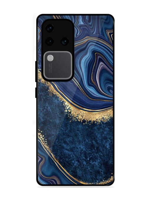 Abstract Background Blue Glossy Metal TPU Phone Cover for Vivo V30 Pro (5G) Zapvi