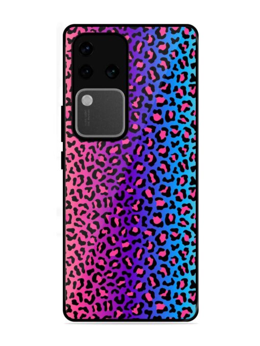 Colorful Leopard Seamless Glossy Metal Phone Cover for Vivo V30 Pro (5G) Zapvi