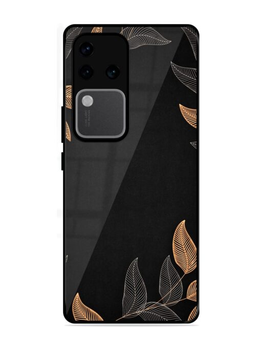 Foliage Art Glossy Metal Phone Cover for Vivo V30 Pro (5G)