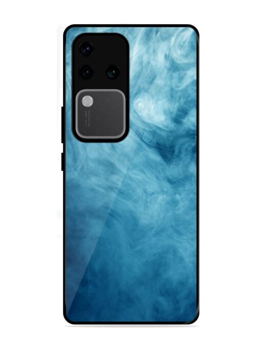 Blue Smoke Art Glossy Metal Phone Cover for Vivo V30 Pro (5G) Zapvi