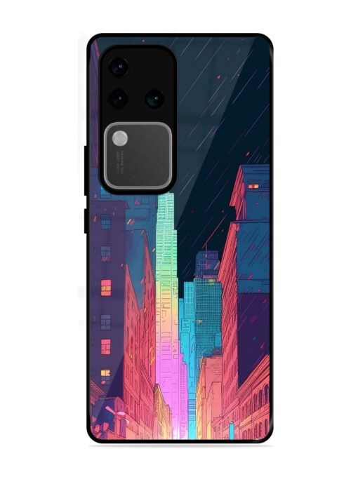 Minimal City Art Glossy Metal Phone Cover for Vivo V30 Pro (5G)