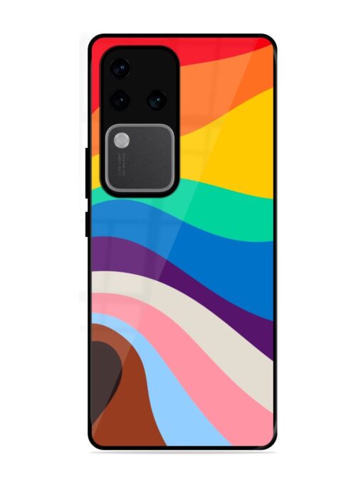 Minimal Pride Art Glossy Metal Phone Cover for Vivo V30 Pro (5G)