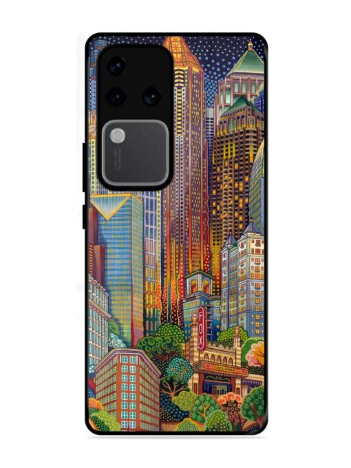 Cityscapes Art Glossy Metal Phone Cover for Vivo V30 Pro (5G)