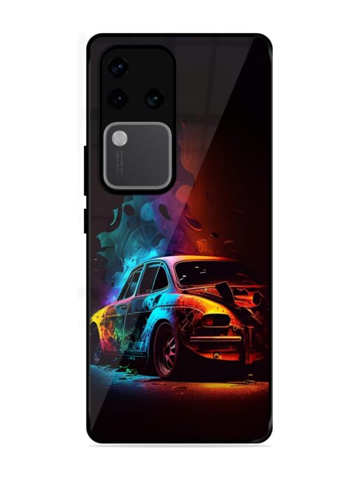 High Classic Car Art Glossy Metal Phone Cover for Vivo V30 Pro (5G) Zapvi