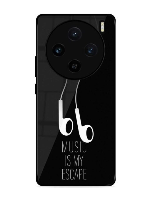 Music Is My Escape Glossy Metal Phone Cover for Vivo X100 (5G) Zapvi