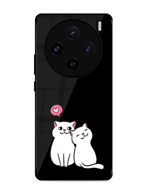 Cat Love Glossy Metal Phone Cover for Vivo X100 (5G) Zapvi