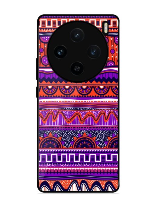 Ethnic Seamless Pattern Glossy Metal TPU Phone Cover for Vivo X100 (5G) Zapvi