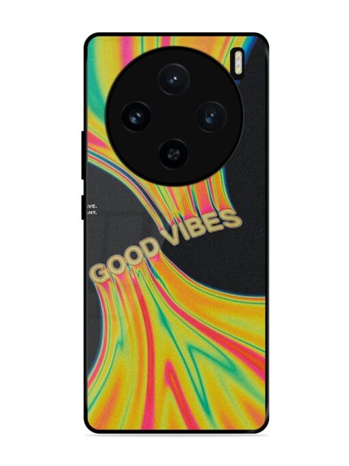 Good Vibes Glossy Metal Phone Cover for Vivo X100 (5G) Zapvi