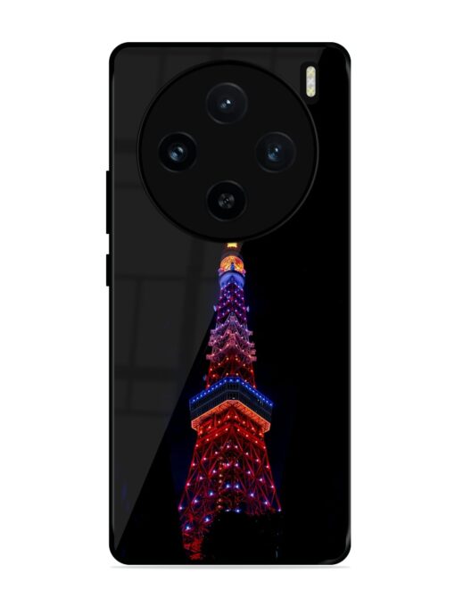 Eiffel Tower Night View Glossy Metal Phone Cover for Vivo X100 (5G)