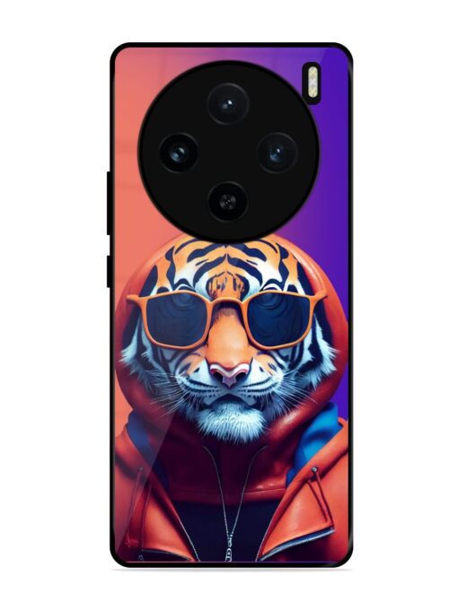 Tiger Animation Glossy Metal Phone Cover for Vivo X100 (5G) Zapvi