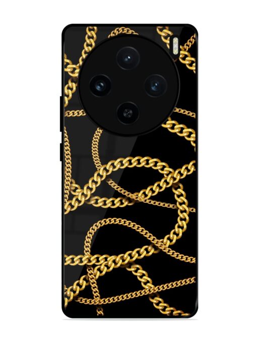 Decorative Golde Chain Glossy Metal Phone Cover for Vivo X100 (5G)