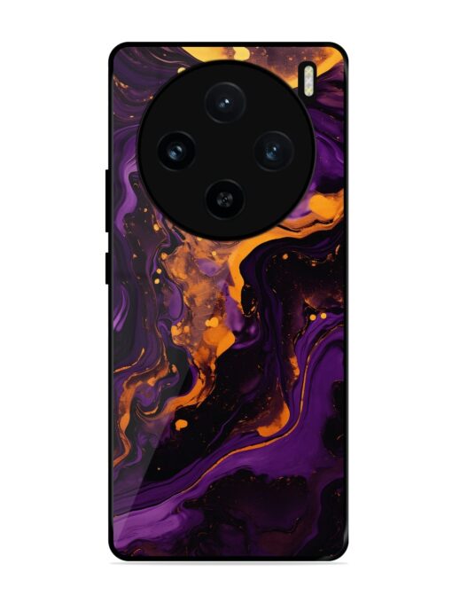 Painting Of A Purple Glossy Metal Phone Cover for Vivo X100 (5G)