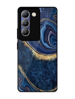 Abstract Background Blue Glossy Metal TPU Phone Cover for Vivo Y200E (5G)