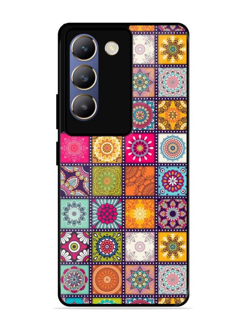 Seamless Pattern Vintage Glossy Metal Phone Cover for Vivo Y200E (5G) Zapvi