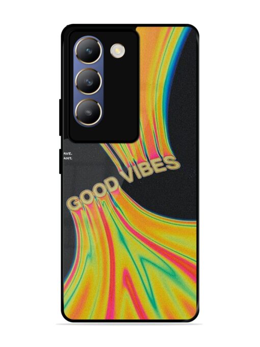 Good Vibes Glossy Metal Phone Cover for Vivo Y200E (5G)