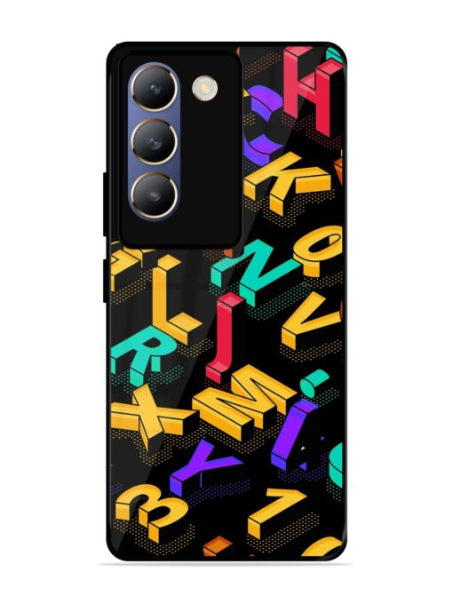 Seamless Pattern With Letters Glossy Metal Phone Cover for Vivo Y200E (5G) Zapvi