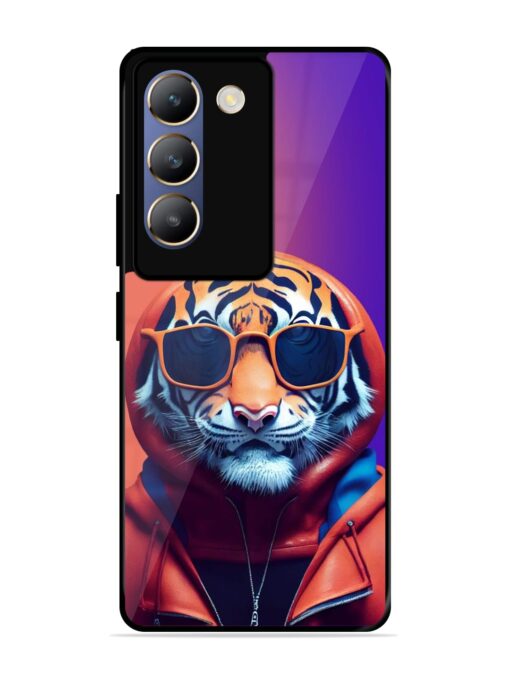 Tiger Animation Glossy Metal Phone Cover for Vivo Y200E (5G)