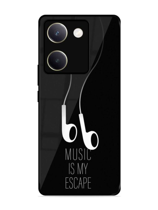 Music Is My Escape Glossy Metal Phone Cover for Vivo Y200 Pro (5G) Zapvi