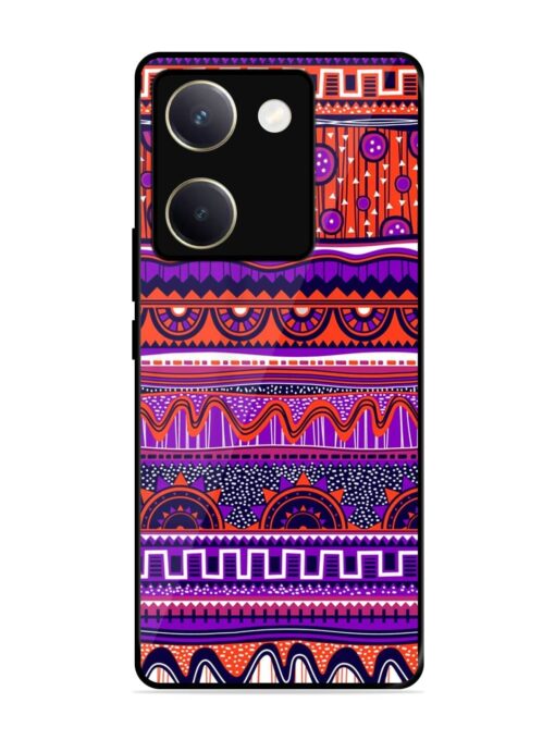 Ethnic Seamless Pattern Glossy Metal TPU Phone Cover for Vivo Y200 Pro (5G)