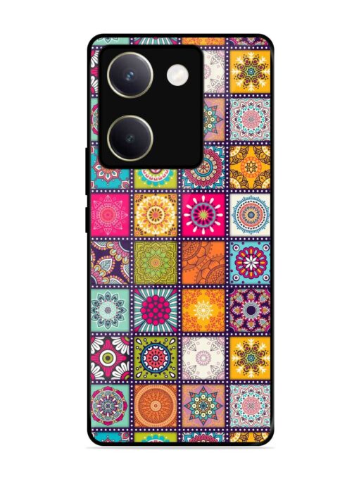 Seamless Pattern Vintage Glossy Metal Phone Cover for Vivo Y200 Pro (5G) Zapvi