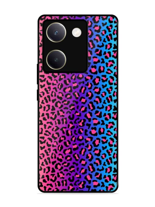 Colorful Leopard Seamless Glossy Metal Phone Cover for Vivo Y200 Pro (5G)