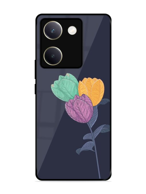 Flower Vector Glossy Metal Phone Cover for Vivo Y200 Pro (5G) Zapvi