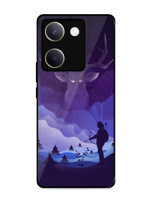 Deer Forest River Glossy Metal Phone Cover for Vivo Y200 Pro (5G)