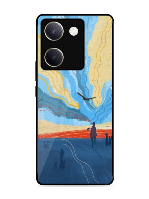 Minimal Abstract Landscape Glossy Metal Phone Cover for Vivo Y200 Pro (5G) Zapvi