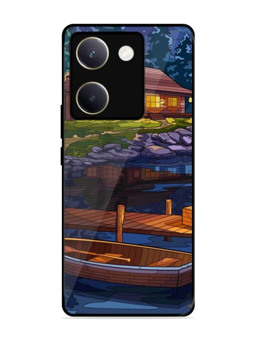 Village Night Scene Glossy Metal Phone Cover for Vivo Y200 Pro (5G) Zapvi