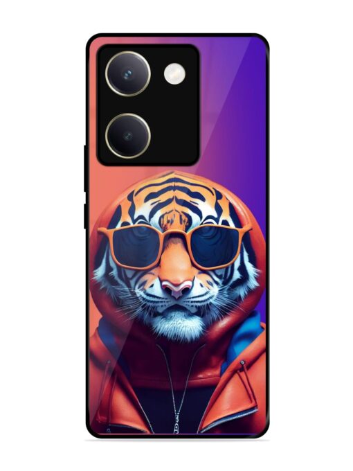 Tiger Animation Glossy Metal Phone Cover for Vivo Y200 Pro (5G)