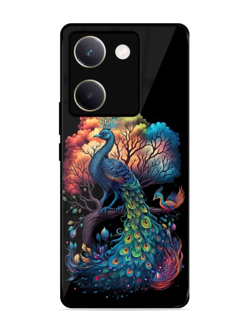 Peacock Tree Art Glossy Metal Phone Cover for Vivo Y200 Pro (5G) Zapvi