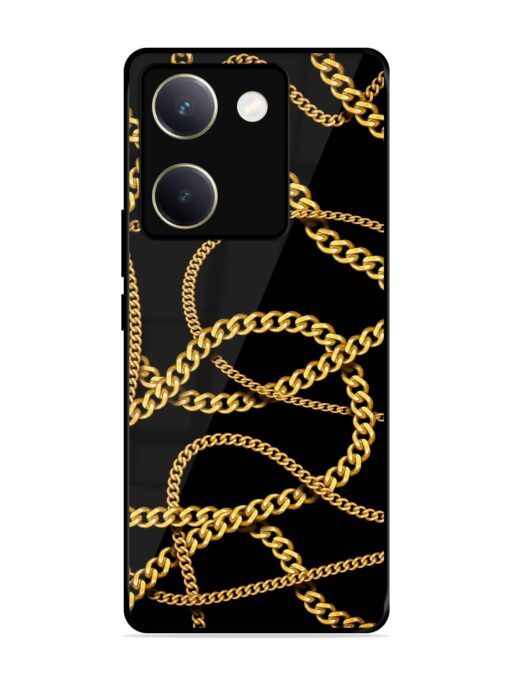 Decorative Golde Chain Glossy Metal Phone Cover for Vivo Y200 Pro (5G) Zapvi