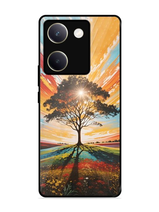 Abstract Tree Colorful Art Glossy Metal Phone Cover for Vivo Y200 Pro (5G) Zapvi