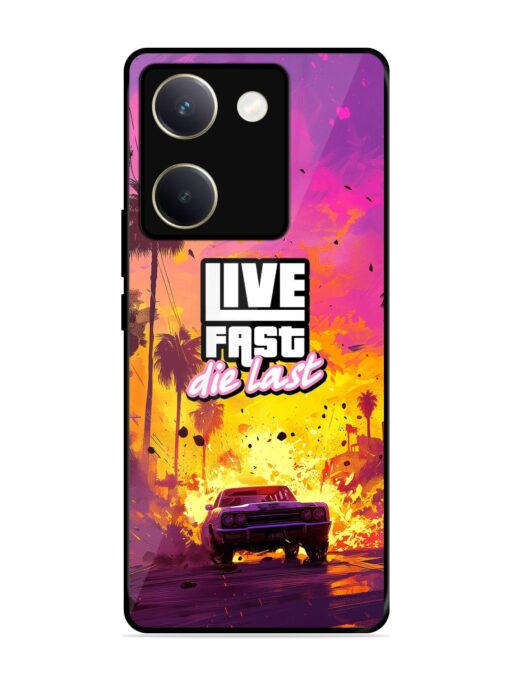 Live Fast Glossy Metal Phone Cover for Vivo Y200 Pro (5G)