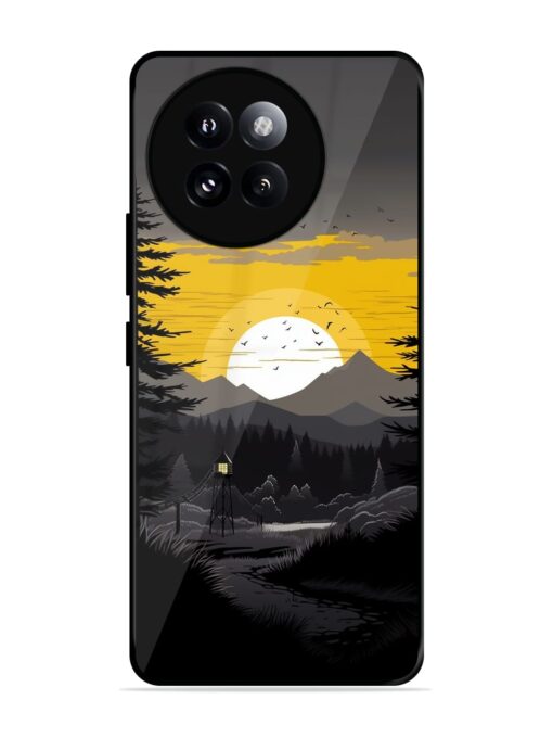 Sunset Vector Glossy Metal Phone Cover for Xiaomi Mi 14 Civi (5G) Zapvi