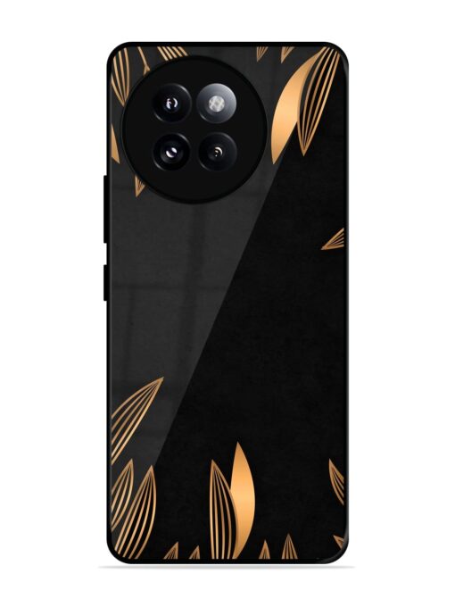 Golden Leaf Pattern Glossy Metal Phone Cover for Xiaomi Mi 14 Civi (5G) Zapvi