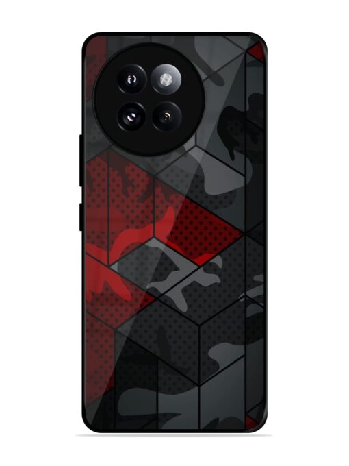 Red And Grey Pattern Glossy Metal Phone Cover for Xiaomi Mi 14 Civi (5G) Zapvi