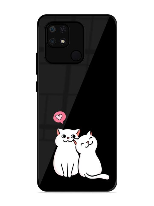 Cat Love Glossy Metal Phone Cover for Xiaomi Redmi 10 Power